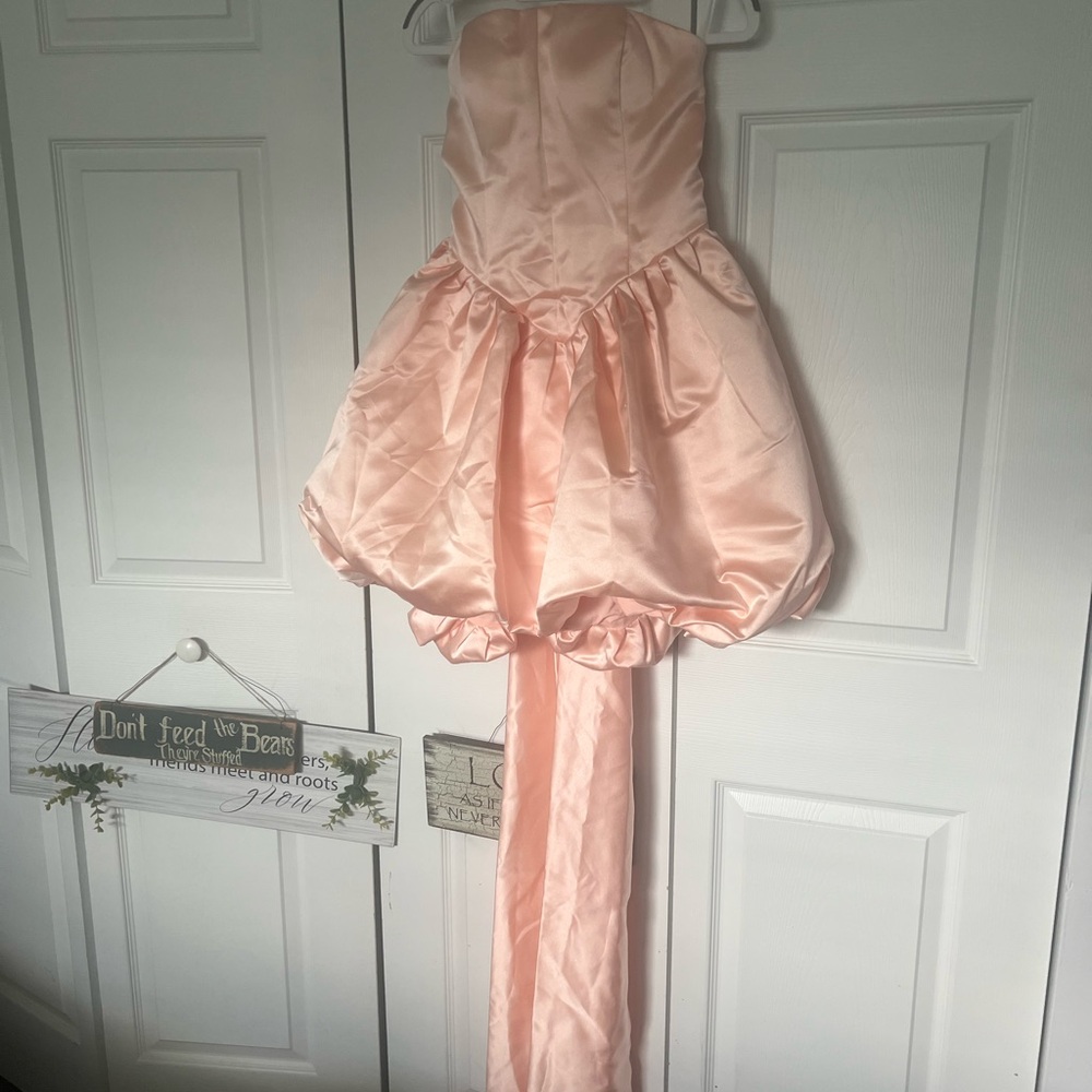 Elegant Pink Strapless Dress - Picture 10 of 11